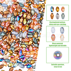 500шт 10 цвета гальванические стеклянные бусины&nbsp;EGLA-DC0001-10