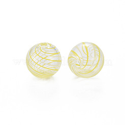 Cuentas de globo de vidrio soplado hechas a mano transparentes&nbsp;GLAA-T012-35A-01