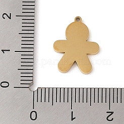Pendentifs en acier inoxydable 304 émaillé avec placage ionique (IP) sur le thème de Noël&nbsp;STAS-Z083-07G-03
