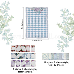 4 ensemble de 4 blocs de papier de scrapbooking translucides à motifs floraux&nbsp;SCRA-GF0001-08