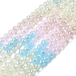 Chapelets de perles en verre électroplaqué&nbsp;EGLA-D300-06-6mm-08