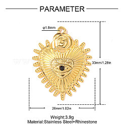 Подвески из нержавеющей стали 304 со стразами&nbsp;STAS-OY011-69G
