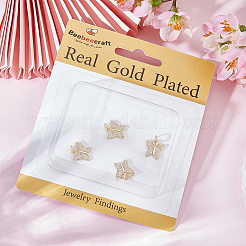 6шт латунные подвески из кубического циркония с микро-паве&nbsp;KK-BBC0016-80A