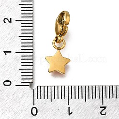 Pendentifs décoratifs en strass en acier inoxydable 304 en forme d'étoile&nbsp;STAS-R159-57G-03