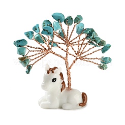Decorazioni albero della vita in scaglie di pietre preziose naturali e sintetiche&nbsp;DJEW-A017-01