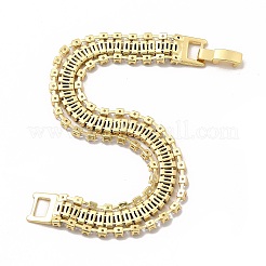 Chaînes à maillons rectangulaires en zircone cubique bracelet multi-rangs triple couche&nbsp;BJEW-G668-01G