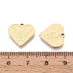 Религиозные подвески в форме сердца из нержавеющей стали 304&nbsp;STAS-T073-05G