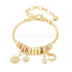 Браслеты из латуни с микропаве&nbsp;BJEW-F528-04G