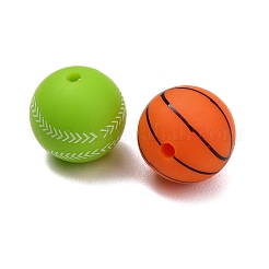 Perline di silicone ecocompatibili per uso alimentare a tema sportivo&nbsp;SIL-T058-03M-02