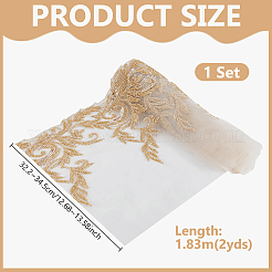 2 ярд полиэстеровой кружевной отделки с цветочной вышивкой&nbsp;DIY-WH0661-27C