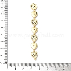 Латунные подвески-сердечки с микропаве из прозрачного кубического циркония в форме сердца&nbsp;KK-H539-14G-02