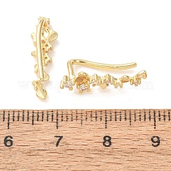 Orecchini a cingoli in ottone con zirconi cubici micro pavè&nbsp;KK-CBAA351-03G