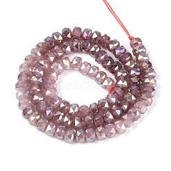 Colliers de perles en verre électroplaqué anti-ternissement imitation jade&nbsp;EGLA-T029-6mm-13E