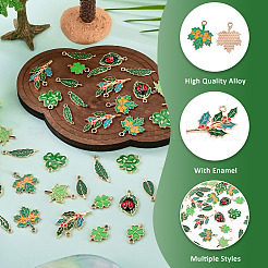 36 pièces 9 styles pendentifs en émail en alliage de zinc&nbsp;ENAM-TA0011-13