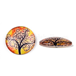 Halbrund / Dom Baummuster Glas flatback BlumeCabochons für DIY-Projekte&nbsp;GGLA-Q037-25mm-M28-05