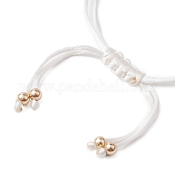 Bracelets réglables en laiton et perles de rocaille à maillons bonhomme de neige&nbsp;BJEW-JB10884