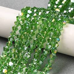 Transparentes perles de verre de galvanoplastie brins&nbsp;GLAA-F029-3mm-A03