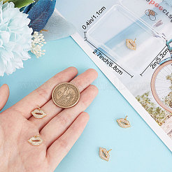 6 шт. латунные подвески с микропаве из кубического циркония класса ААА&nbsp;ZIRC-BBC0001-72