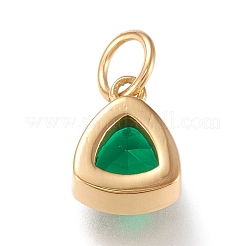 Pendentif en acier inoxydable 304 plaqué sous vide PVD et zircone cubique&nbsp;X-ZIRC-P080-A12