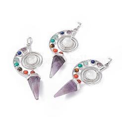 7 Chakra natürlicher Amethyst große Anhänger&nbsp;G-F733-02E