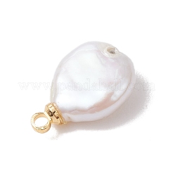 Плоские круглые подвески из натурального жемчуга кеши&nbsp;PALLOY-JF05077-01