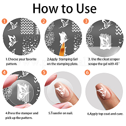 Plantillas de arte de uñas diy de acero inoxidable&nbsp;MRMJ-WH0098-058