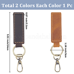 2шт. 2-х цветные брелки из коровьей кожи&nbsp;KEYC-CL0001-29