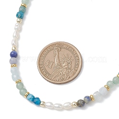 Ожерелья из натуральных аквамаринов&nbsp;NJEW-JN05868-01