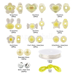 480 шт. Прозрачные / имитация жемчуга акриловые бусины&nbsp;DIY-LS0003-05A