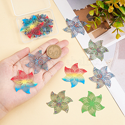 18 шт. 3-х цветные филигранные подвески из нержавеющей стали 430&nbsp;STAS-UN0036-03