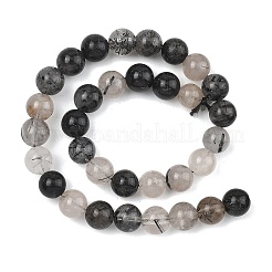 Натуральный турмалированный кварц / черный рутиловый кварц&nbsp;G-D361-01A-6-7mm