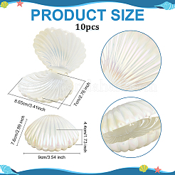 Шкатулки для хранения ювелирных изделий в форме ракушек из перламутрового пластика&nbsp;AJEW-WH0695-138A-02