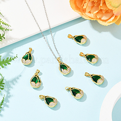 8pcs pendentifs en laiton micro pavé de zircone cubique&nbsp;FIND-BBC0004-28D-03