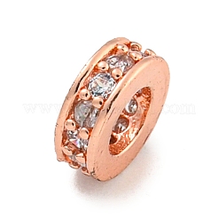Perline distanziatrici in ottone con zirconi cubici&nbsp;KK-L215-008A-RG01