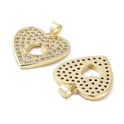 Сердце латунные микро проложить кубического циркония подвески&nbsp;KK-E102-05G