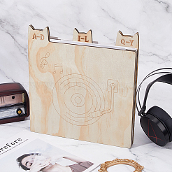 Деревянный разделитель виниловых пластинок&nbsp;WOOD-WH0124-92C