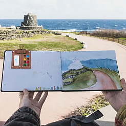 Palettenbox aus Bambus-/Schwarznussholz für Aquarellfarben&nbsp;AJEW-AN0007-34