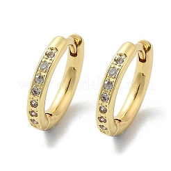 Латунные серьги-кольца из прозрачного кубического циркония&nbsp;EJEW-D311-145G
