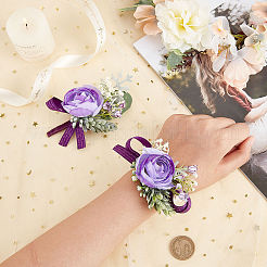 1 corsage de poignet en tissu de soie&nbsp;AJEW-CP0001-72