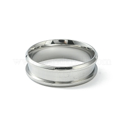 201 geriffelte Fingerringfassungen aus Edelstahl&nbsp;STAS-TAC0001-10F-P