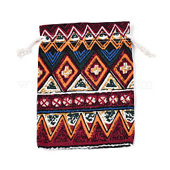 Pochettes d'emballage en toile de jute de style ethnique&nbsp;ABAG-N009-06C-01