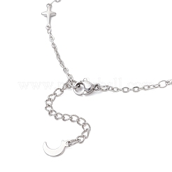 Cavigliere con catena a maglie incrociate in acciaio inossidabile 304&nbsp;AJEW-AN00739-02