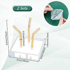 Квадратные акриловые держатели хрустальных шаров&nbsp;AJEW-WH0070-64G-03