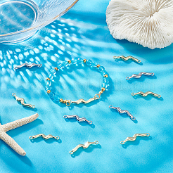 32 шт. 2-цветные подвески-соединители из сплава с покрытием стойки&nbsp;FIND-UN0001-98