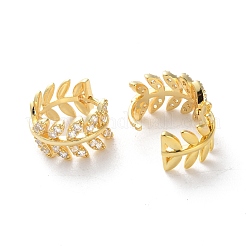 Orecchini a cerchio in zirconia cubica trasparente in ottone con placcatura a cremagliera&nbsp;EJEW-S241-05G