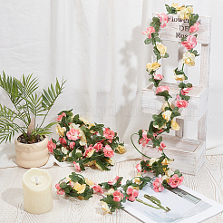 Kunststoff künstliche Rose Rattan&nbsp;DIY-WH20062-112A