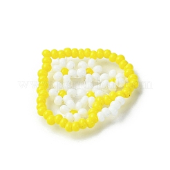 Сердце из стеклянных бус с подвесками-цветами&nbsp;PALLOY-MZ00529-02