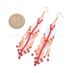 Серьги-стрелы из стеклянных бусин ручной работы&nbsp;EJEW-MZ00539