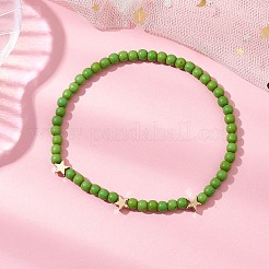 Stretch-Armbänder aus gefärbten synthetischen Türkisperlen für Frauen und Männer&nbsp;BJEW-JB11311-01