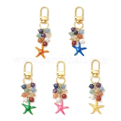 Подвесные украшения из латуни в виде морских звезд&nbsp;HJEW-JM03955